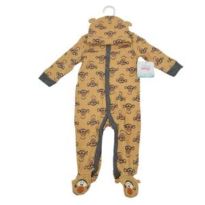 NWT Disney Winnie the Pooh Tigger Long Sleeve Footie with Hat Size 9M